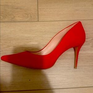 New Schutz Red Rosie Suede Heels